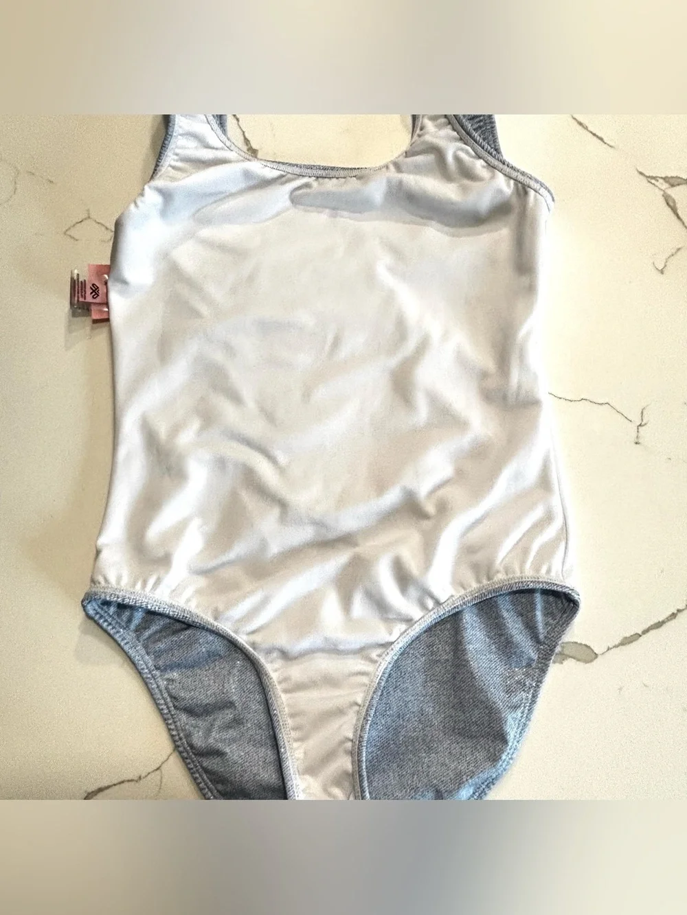 Pilyq Light Blue Girls One-Piece Swimsuit with Rainbow Sequin Ice Cream Cone 10